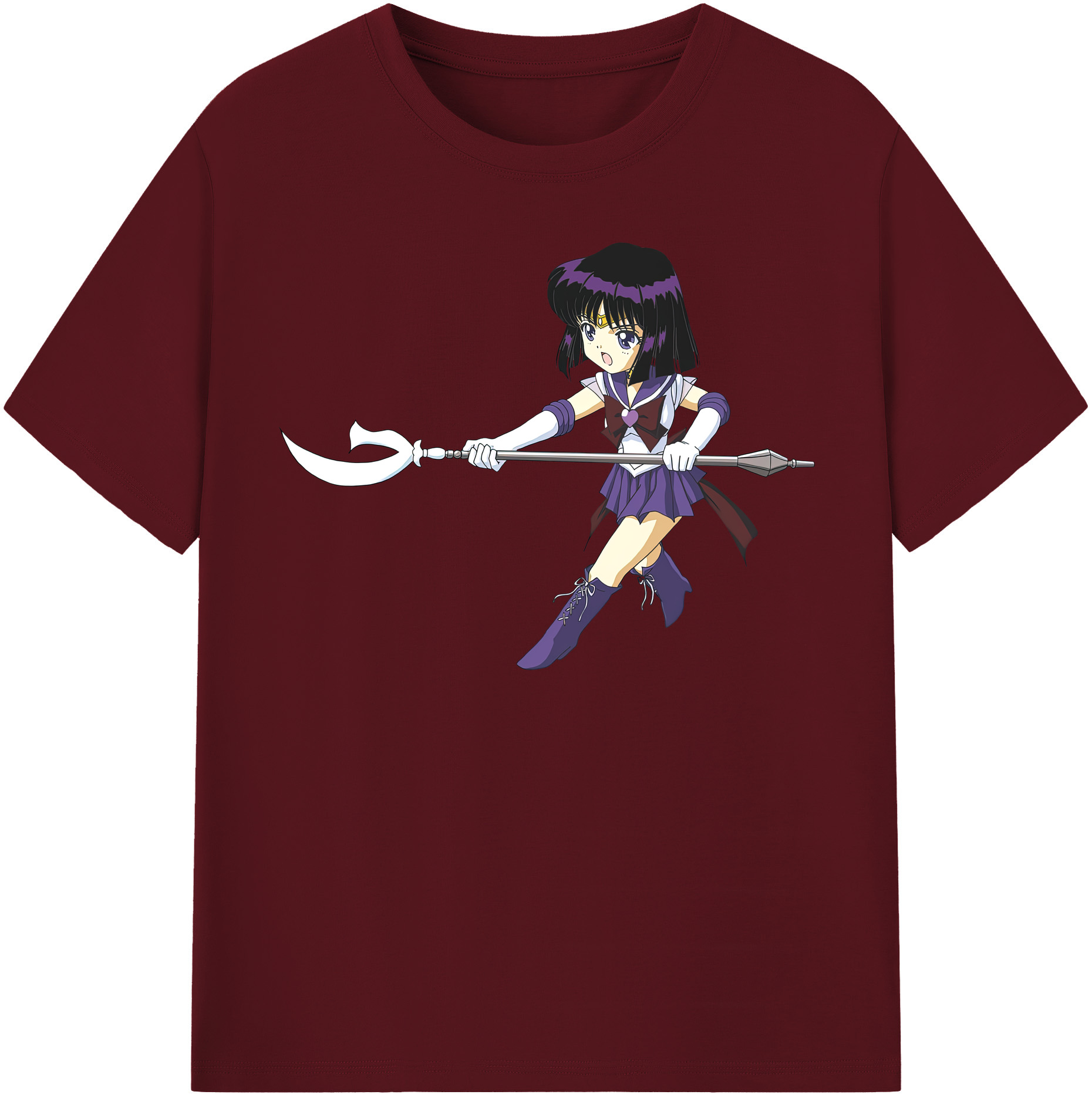 （画像用） 美少女戦士セーラームーン 土萠ほたる Sailor Moon Tomoe Hotaru （セーラーサターン；Sailor Saturn） 綿100％半袖Tシャツ（フロントプリント）